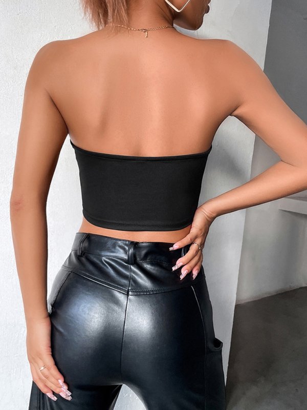 Women’s sexy backless shoulder strap tube top top