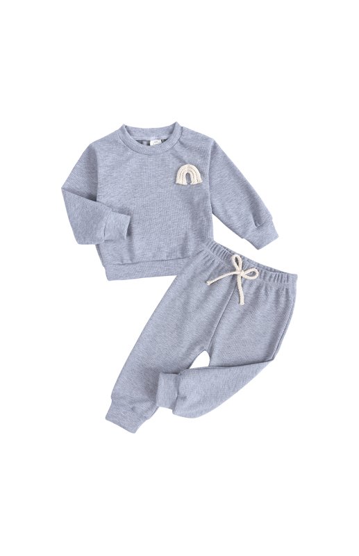 Children’s Pit Strip Pullover Long Sleeve Pyjama Sets