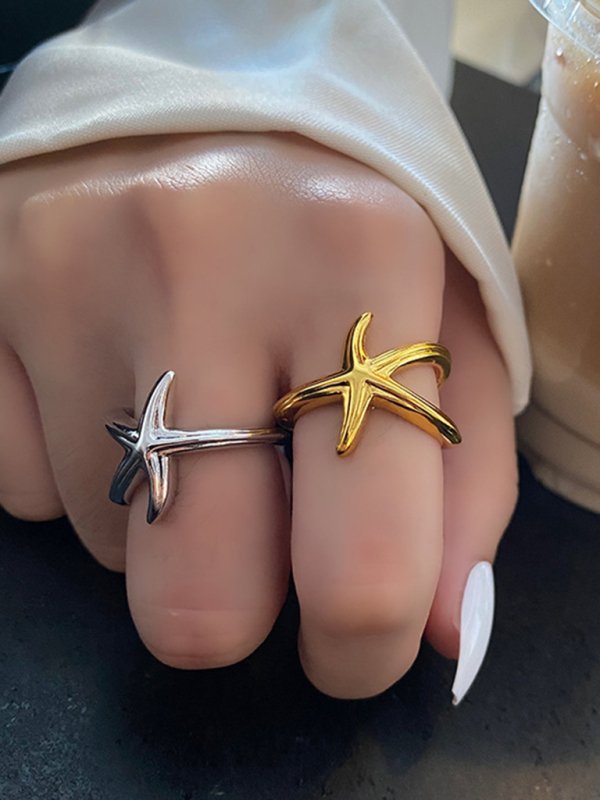 New fashionable and simple starfish niche design index finger ring