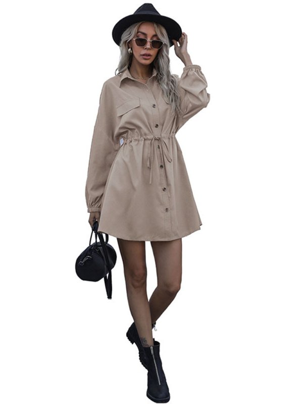 Fashion women’s long -sleeved bottoming wild dress