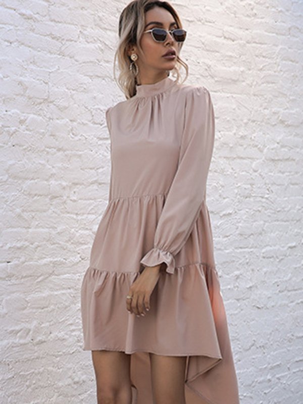 Women’s long -sleeved casual fashion versatile dress