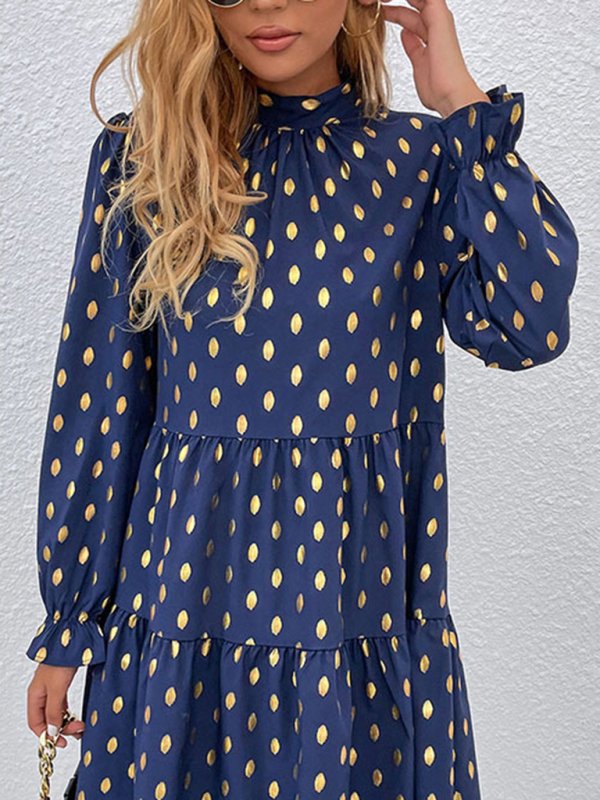 Women’s long -sleeved casual fashion versatile dress