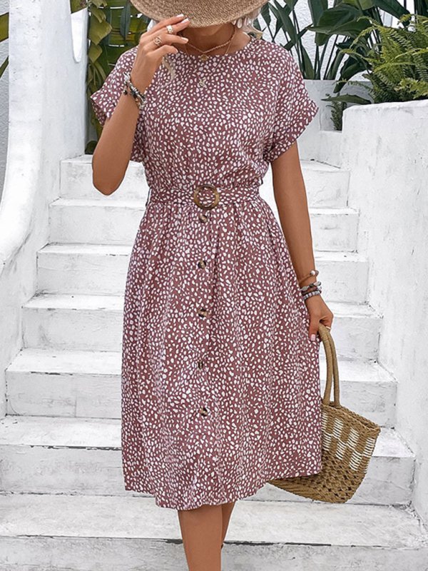 New fashionable women’s temperament printed dress