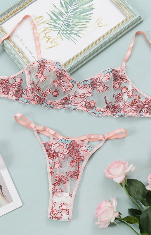 Women’s Sexy Embroidered Lingerie Set